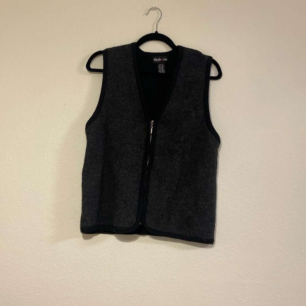Style & Co Black and Grey Sweater  Vest